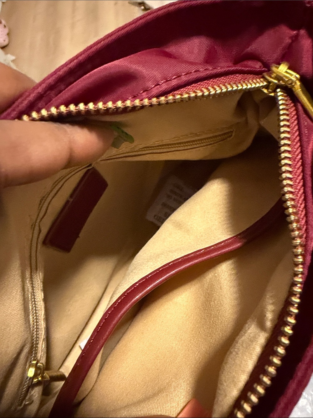 Women's Fashion Quilted Satin Shoulder Bag - Pink & White - Picture 5 of 5